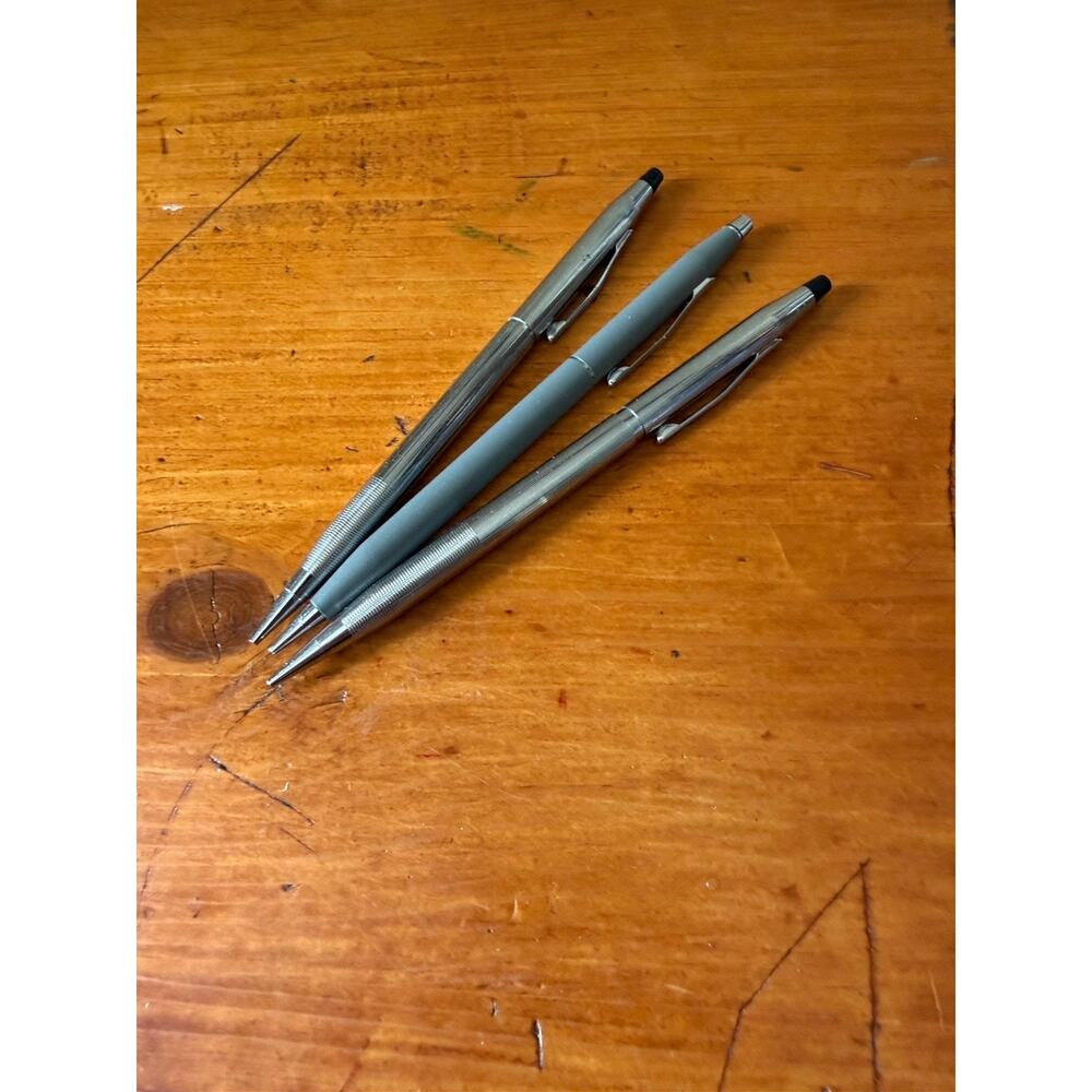 Cross Mechanical Pencil Lot of 3 Silver Matte Gray Classic Executive Writing Set